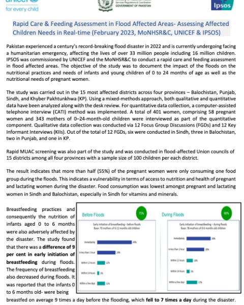 Rapid care and feeding assessment in floods 2022